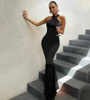 Chic Satin Maxi Dress for Festive Occasions