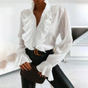 Long Sleeve Ruffled Blouse for Stylish Occasions