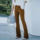 Chic Women's Corduroy Flare Trousers