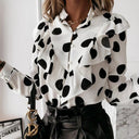 Chic Leopard & Polka Dot Long Sleeve Blouse for Women