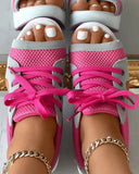 Orthopedic Muffin Sandals with Cutout and Lacing