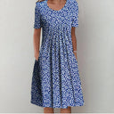 Floral Print Round Neck Summer Dress for Women