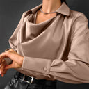 Chic Long Sleeve Satin Blouse