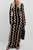 Chic Long-Sleeved Printed Slim Dress