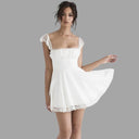 Lace-Trimmed Flowing Skirt Dress