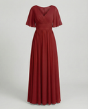 Chic V-Neck Chiffon Dress for Women