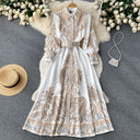 Floral A-Line Dress with Chic Belt