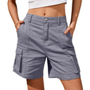 Vintage Cargo Shorts for Women | 6 Pocket Design & Stretch Waist