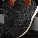 Sequin-Embellished Glitter Sneakers for Women