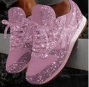 Sequin-Embellished Glitter Sneakers for Women