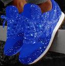 Sequin-Embellished Glitter Sneakers for Women