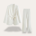 Chic Women's Blazer and Wide-Leg Trousers Set for Stylish Events