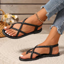 Stylish Women's Braided Crisscross Open Toe Sandals
