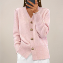 Chic Women's Cardigan with Heart Button Accents