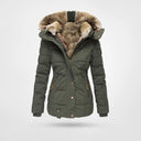 Women's Faux-Fur Hooded Puffer Jacket - Insulated for Cold Weather