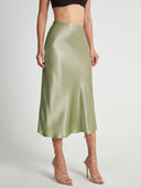Chic High Waist Midi Skirt for Summer Wear
