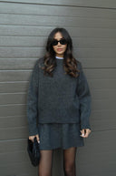 Chic Women's Knit Sweater and Mini Skirt Ensemble