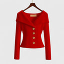Women's Off-Shoulder Knit Sweater for Chic Events