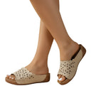 Floral Cutout Women's Platform Sandals for Summer Outings