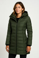 Women's Quilted Hooded Puffer Jacket for Outdoor Wear
