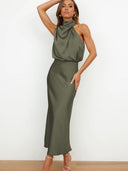 Chic Halter Long Evening Gown