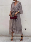 Chic V-Neck Chiffon Dress for Any Occasion