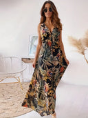 Boho Maxi Dress with Drawstring Detail