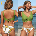 Floral Tie Bikini Set for Stylish Swimwear