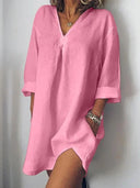 V-Neck Half Sleeve Dress for Stylish Occasions