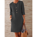 Chic Button-Detail Day Dress