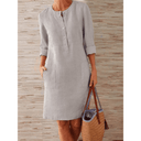 Chic Button-Detail Day Dress