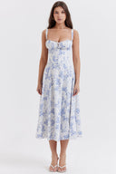 Chic Floral Print Bustier Dress