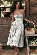 Sleek Corset-Style Midi Dress