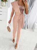 Chic Women's Festive Overall Ensemble