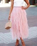 Women's Ruffled Midi Skirt for Stylish Looks