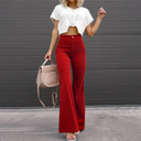 Chic High-Waisted Corduroy Wide-Leg Trousers