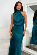 Asymmetrical Round Neck Midi Dress