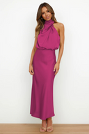 Asymmetrical Round Neck Midi Dress