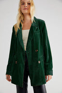 Chic Long Sleeve Velvet Blazer