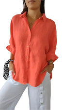 Chic Women's Solid Color Blouse for Summer