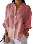 Chic Women's Solid Color Blouse for Summer