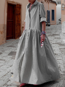 Checkered Cotton Swing Dress for All Seasons