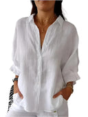 Chic Women's Solid Color Blouse for Summer