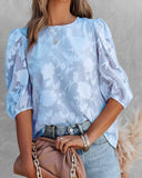 Trendy Puff-Sleeved Chiffon Top