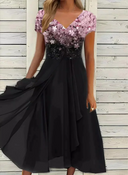 Chic Women's V-Neck Evening Gown