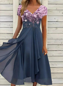 Chic Women's V-Neck Evening Gown