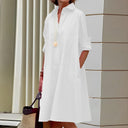 Chic 3/4 Sleeve Shirt Dress