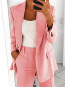Chic Women's Blazer Set - Flattering Design