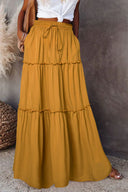 Elastic Waist Bohemian Maxi Skirts