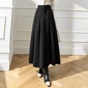 Chic Wool High-Waisted Pleated Skirt